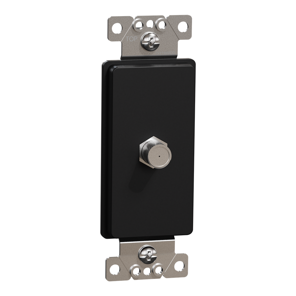 SQR87C01BK – TV socket, X Series, CATV, F connector, 1 gang, black, matte finish
