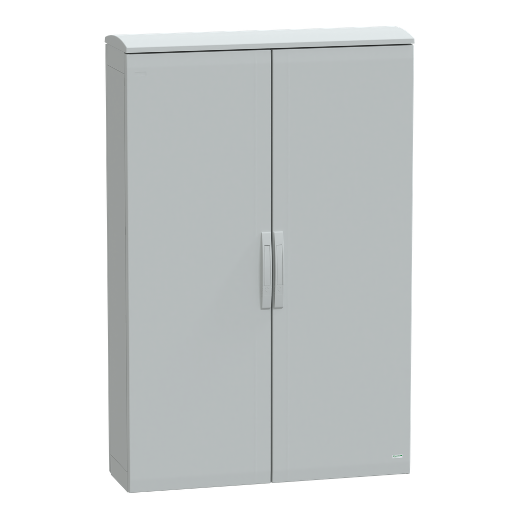 NSYPLAT15103G – Floor standing polyester enclosure, Thalassa PLA, plain door, ventilated canopy, 1500x1000x320mm, IP44, IK10