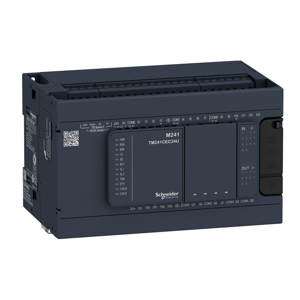 TM241C24R – logic controller, Modicon M241, 24 IO, relay