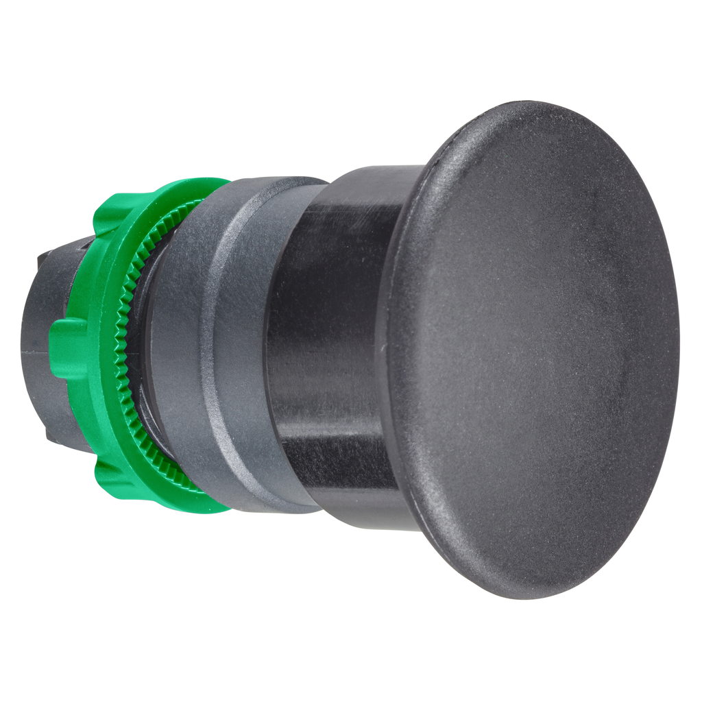 ZB5AC2TQ – Head for non illuminated push button, Harmony XB5, black mushroom 40mm, 22mm, spring return, unmarked, set of 100