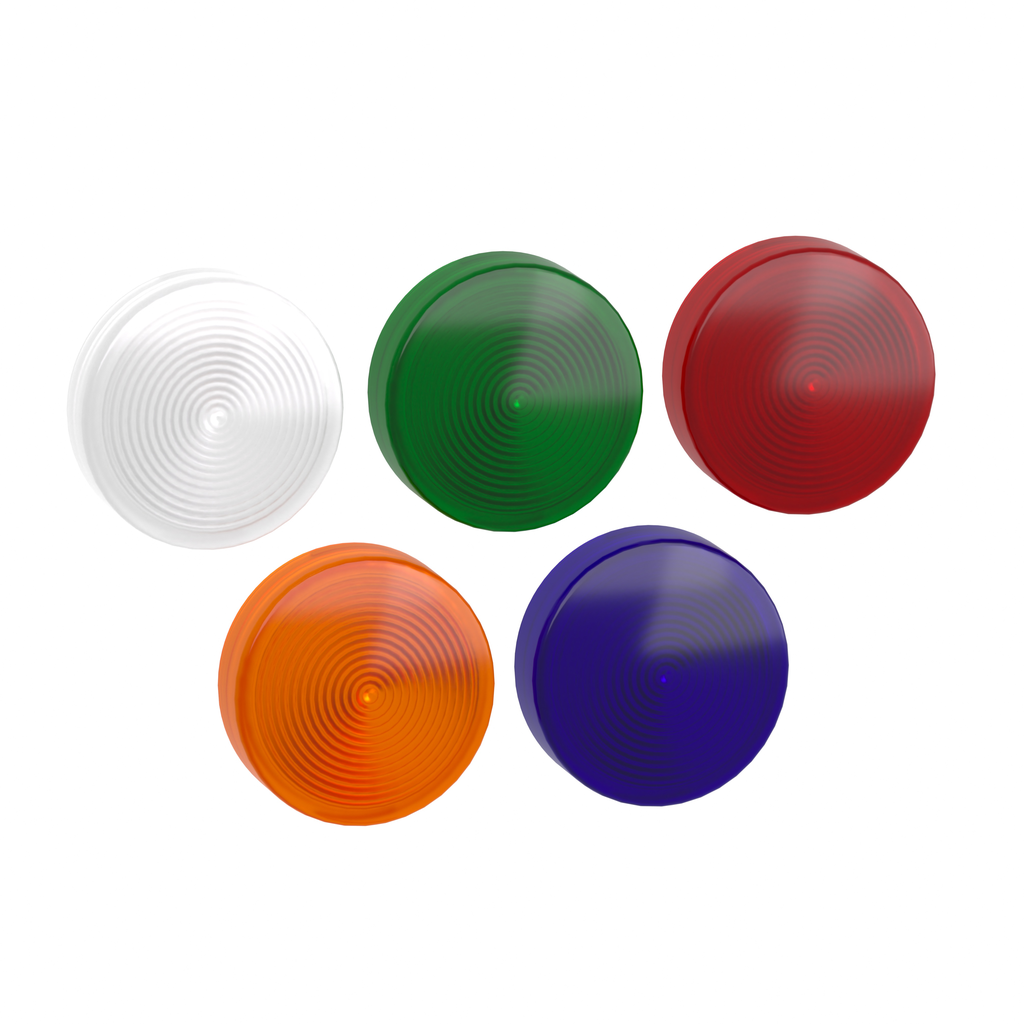 ZB4BV003 – Head for pilot light, Harmony XB4, 5 colours choice, 22mm, with plain lens, universal LED