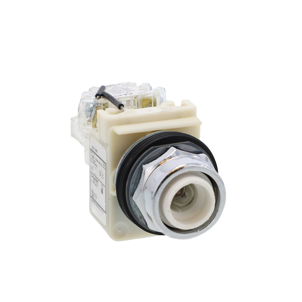9001KT1 – Push to test pilot light head, Harmony 9001K, metal, without cap, 30mm, 110…120V