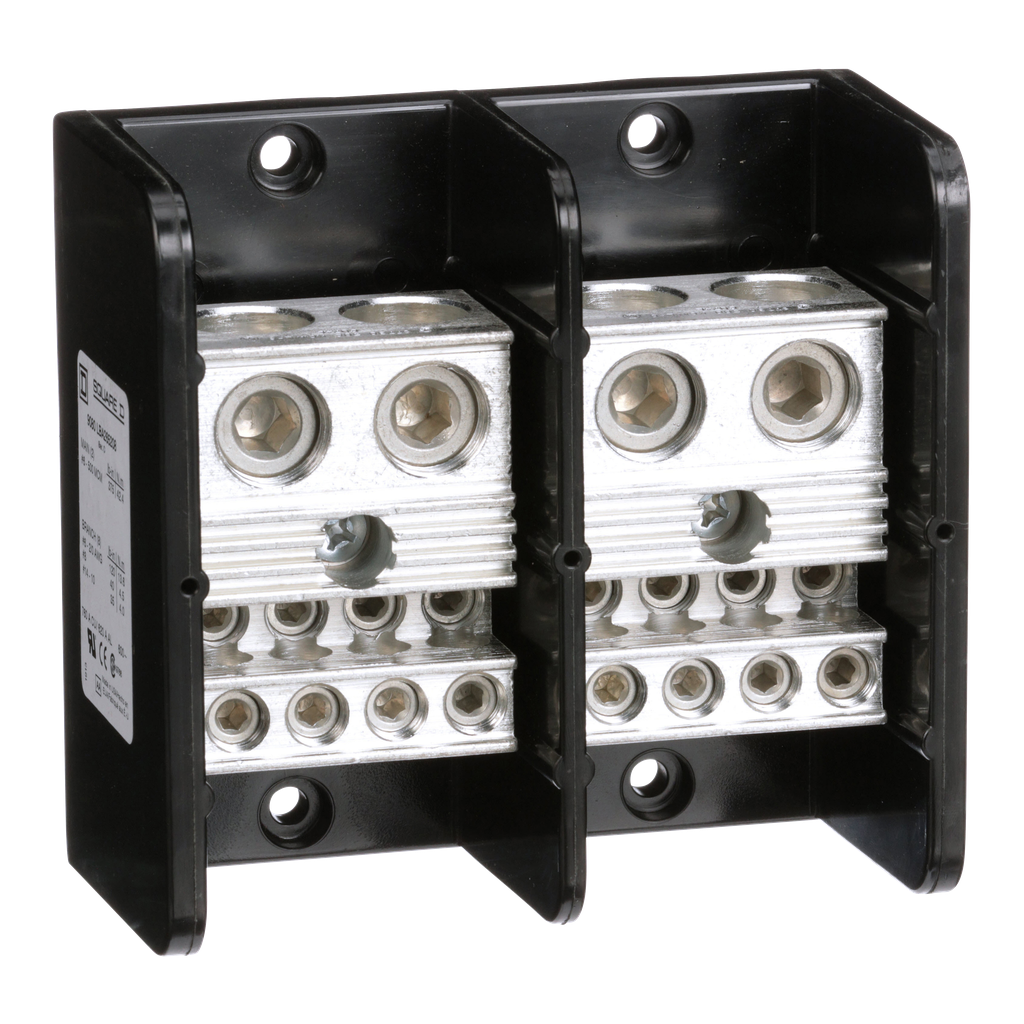 9080LBA265208 – Power distribution block, Linergy, 2 pole, 2 line, 8 load, 760A Cu, 620A Al, 600V