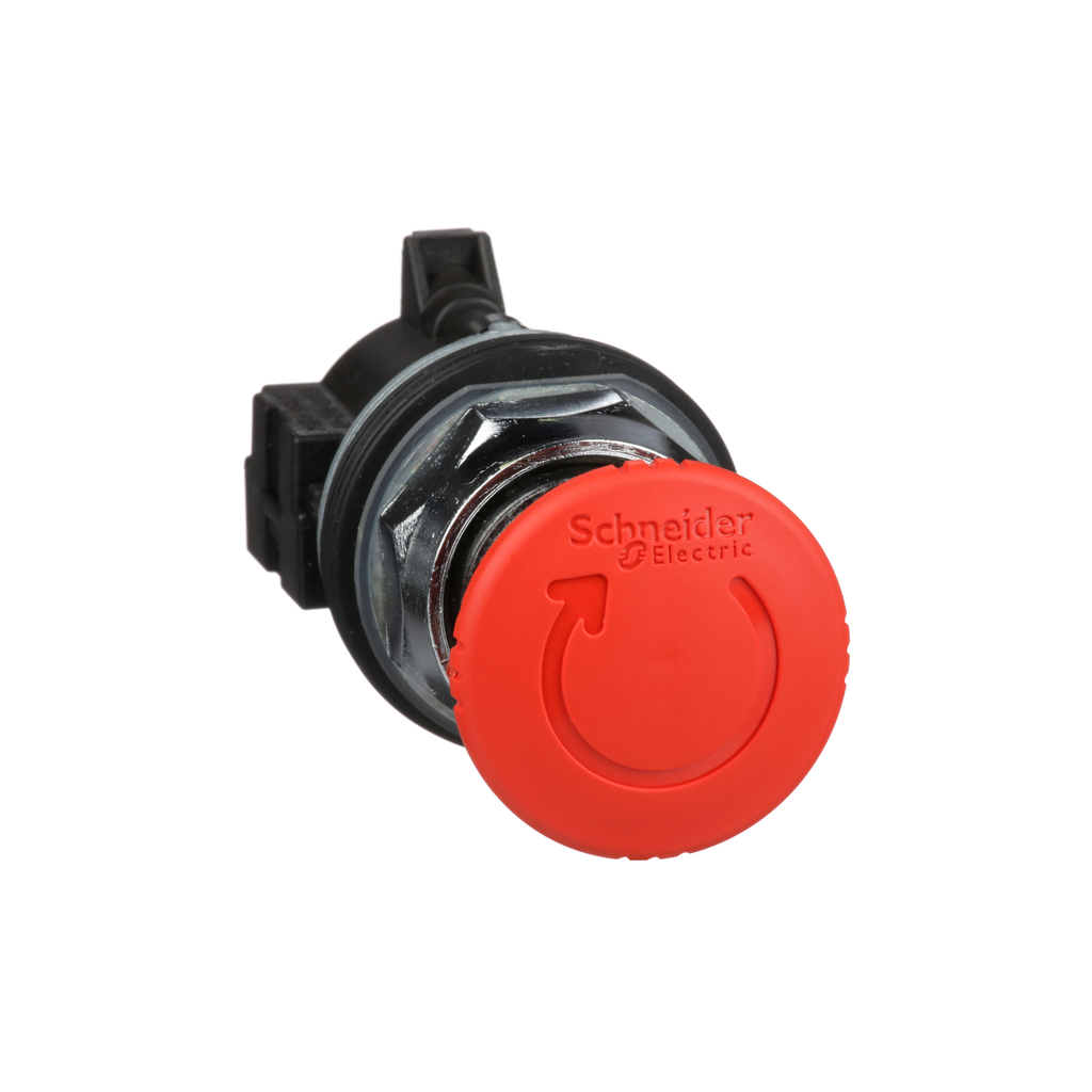 9001KR16 – 30mm Push Button, Type K, turn to release trigger action mushroom operator, 2 position, plastic red mushroom head