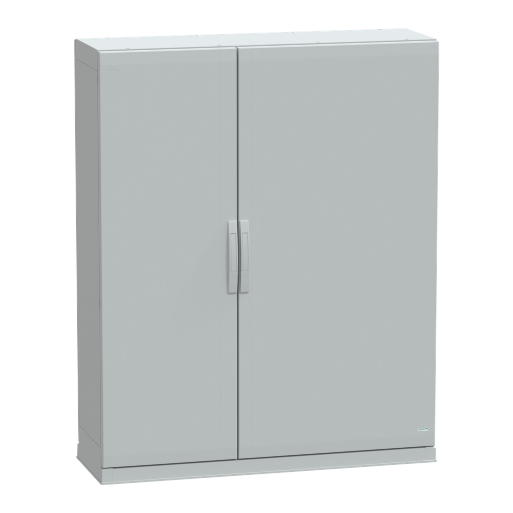 NSYPLAZ15124G – Floor standing polyester enclosure, Thalassa PLA, plain door, open bottom, 1500x1250x420mm, IP54, IK10