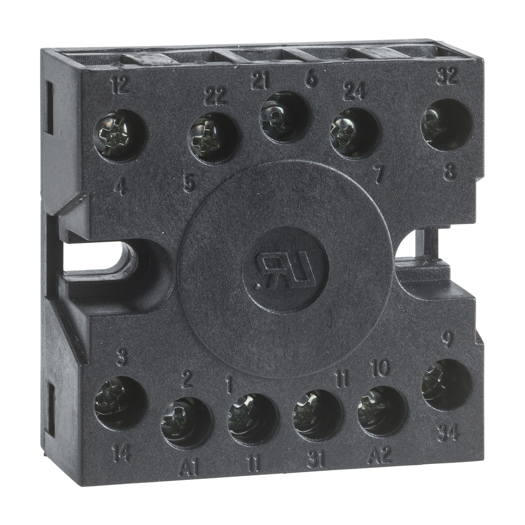 RE48ASOC11AR – socket, Harmony Timer Relays, for RE48 relays, screw terminals connections on rear face, 11 pins, IP 20