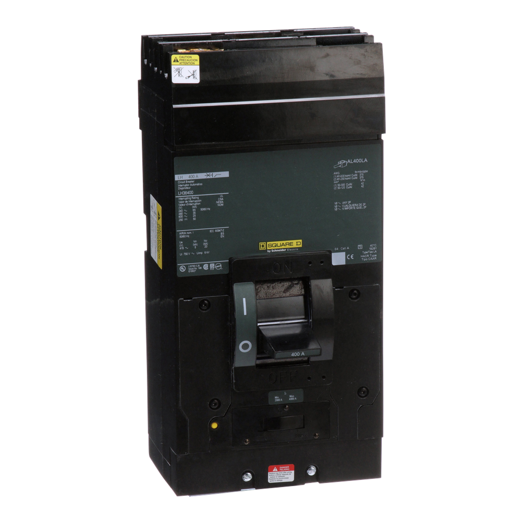 LH36400 – Circuit breaker, LH, I-Line mount, 400A, 3 pole, 25kA, 600VAC, thermal magnetic