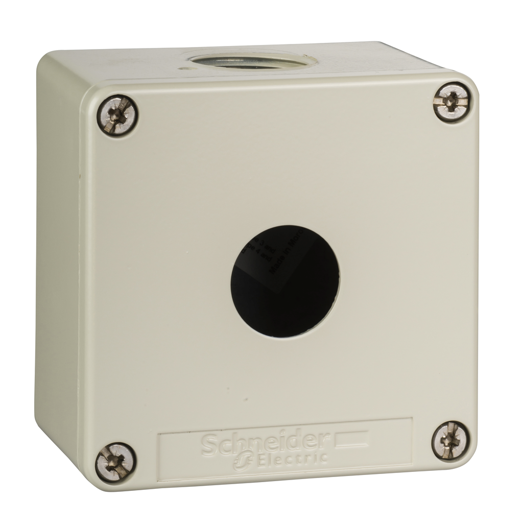 XAPG19201 – Die cast empty control station, Harmony XAP, XB2 SL, zinc alloy, grey, 1 cut out, 22mm, 80x80x51.5mm