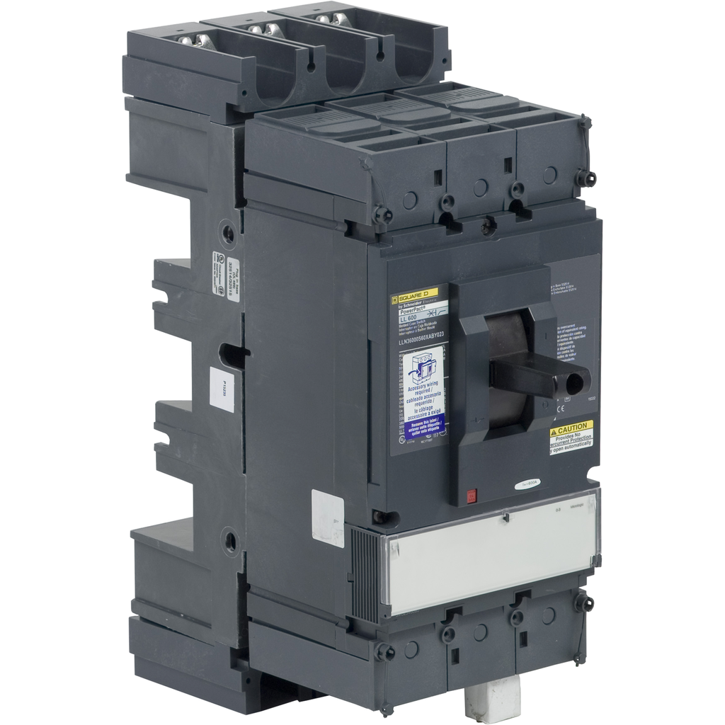 LLN36000S60XABY023 – Automatic switch, PowerPact L, 600A, 3 pole, 600VAC, 50kA, plug in, magnetic, aux, special
