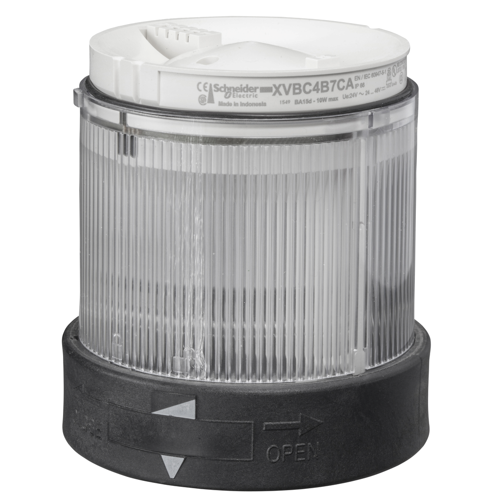Mayer-DDS-Indicator bank, Harmony XVB, illuminated unit, plastic, clear, 70mm, steady, integral LED, 24V AC/DC-1