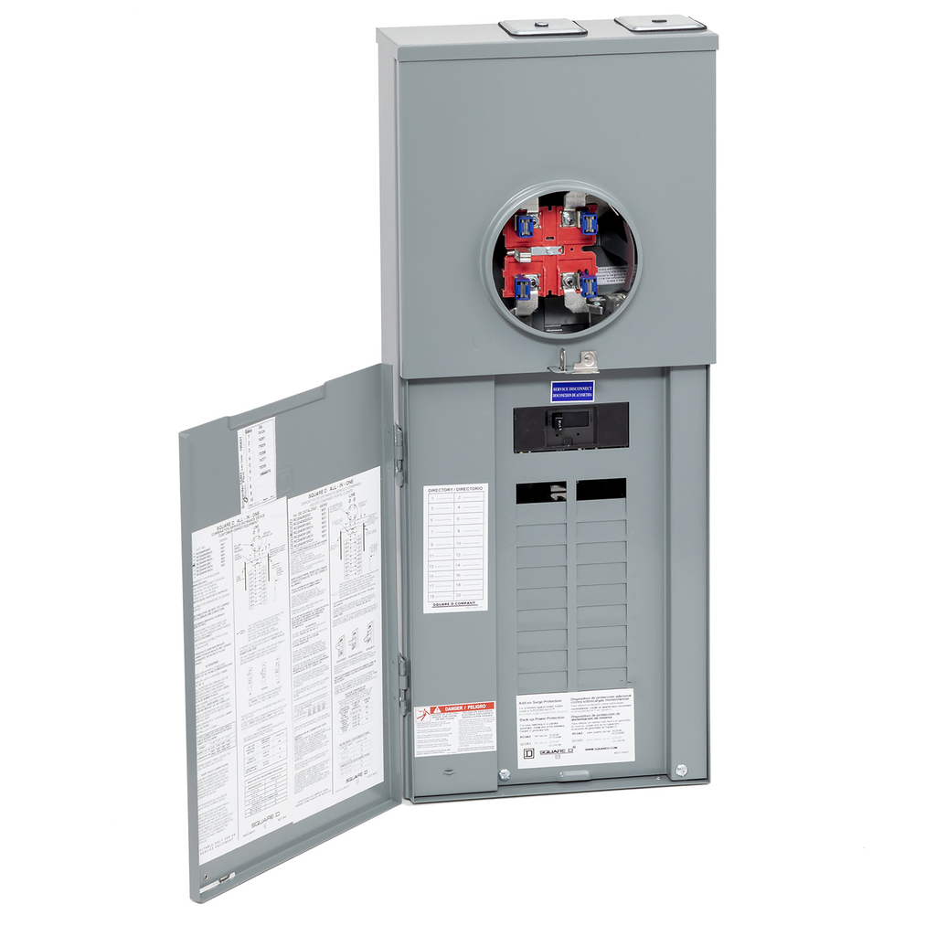 RC2040M150CH – All in one, Homeline, CSED, ringless socket, 150A, surface mount, 20 spaces, 40 circuits, 22kA SCCR, horn bypass