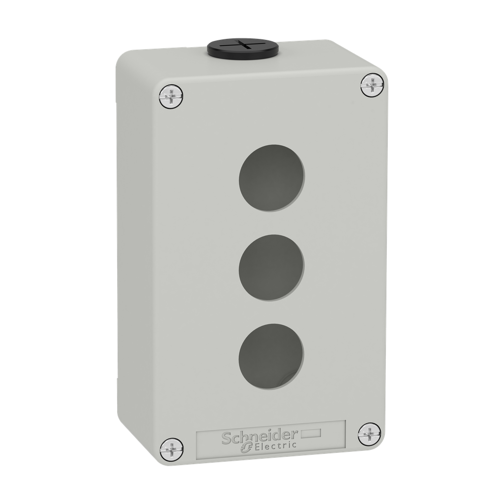 XAPD2203 – Die cast empty control station, Harmony XAP, XB2 SL, zinc alloy, grey, M20, 3 cut outs 22mm, 80x130x51,5mm, UL cULus