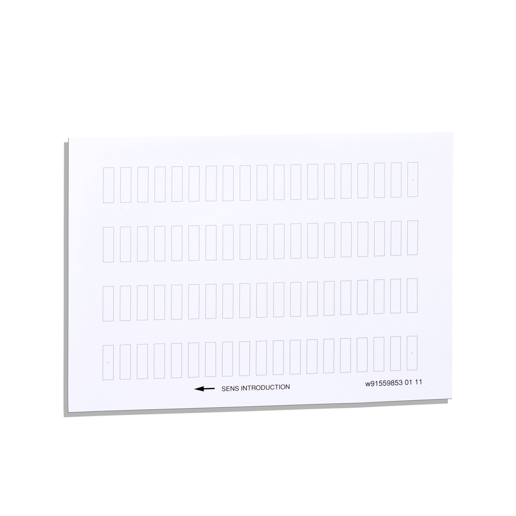 ZBY4100 – sheet of 76 unmarked legends, Harmony XB5, Harmony XB4, 8 x 27mm for legend holder 30 x 40mm
