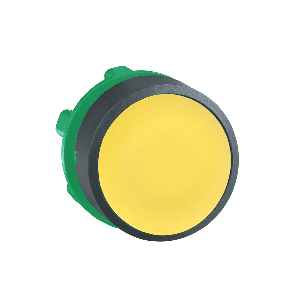 ZB5AH05 – Head for non illuminated push button, Harmony XB5, yellow flush, 22mm, spring return, unmarked