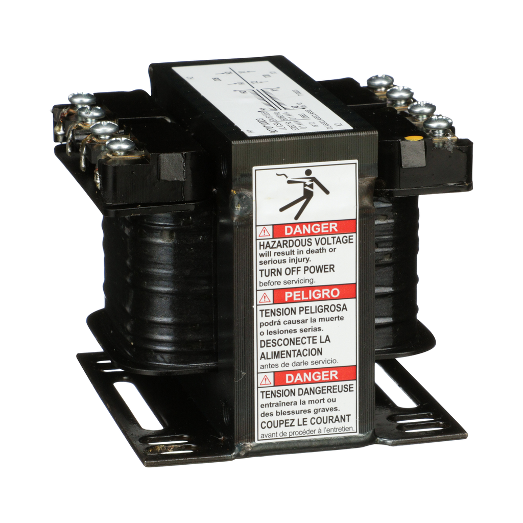 9070T100D3 – Transformer, Type T, industrial control, 100VA, 1 phase, 208V primary, 120V secondary, 55C rise