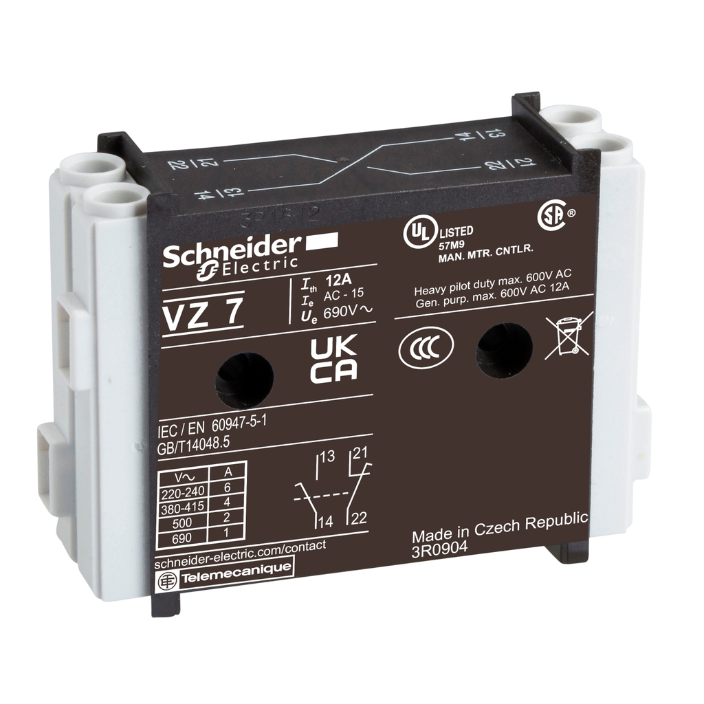 Mayer-DDS-Auxiliary contact block,TeSys Control,1 NC early break+1 NO late make,for V02-V6-1