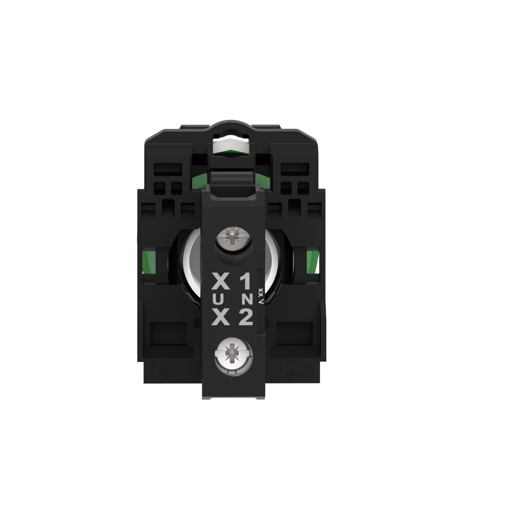 XB5AVB3 – pilot light, Harmony XB5, grey plastic, green, 22mm, universal LED, plain lens, 24V AC DC