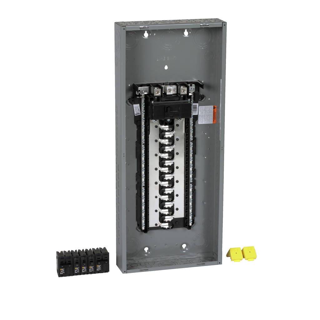 HOM3060M150PCVP – Load center, Homeline, 1 phase, 30 spaces, 60 circuits, 150A convertible main breaker, PoN, NEMA1, value pack