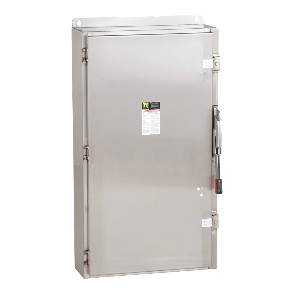 HU366DS – Safety switch, heavy duty, non fusible, 600A, 3 pole, 500hp, 600VAC/DC, NEMA 4, 4X, 5, 304 steel