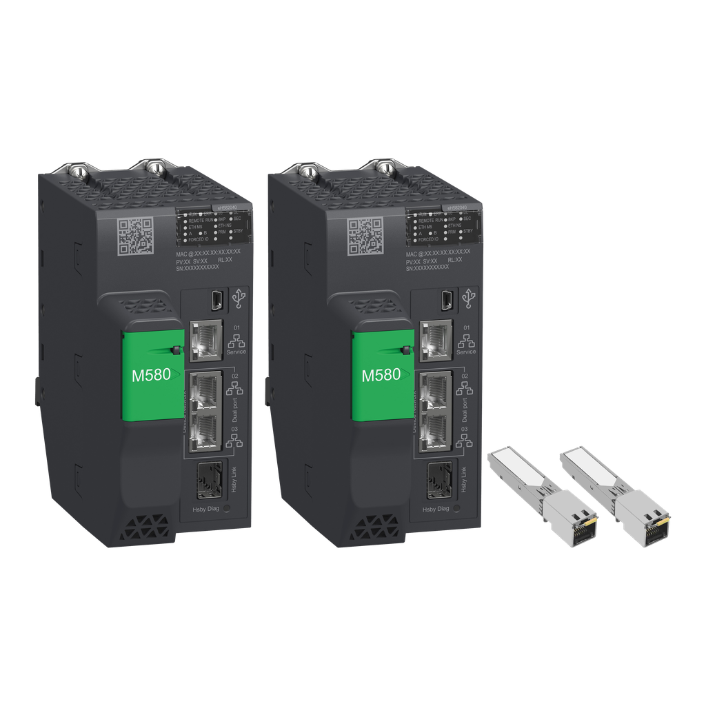BMEH584040K – redundant processor kit, Modicon M580, 16MB, 61 Ethernet devices, 16 Remote I/O racks (X80 & Quantum I/O)