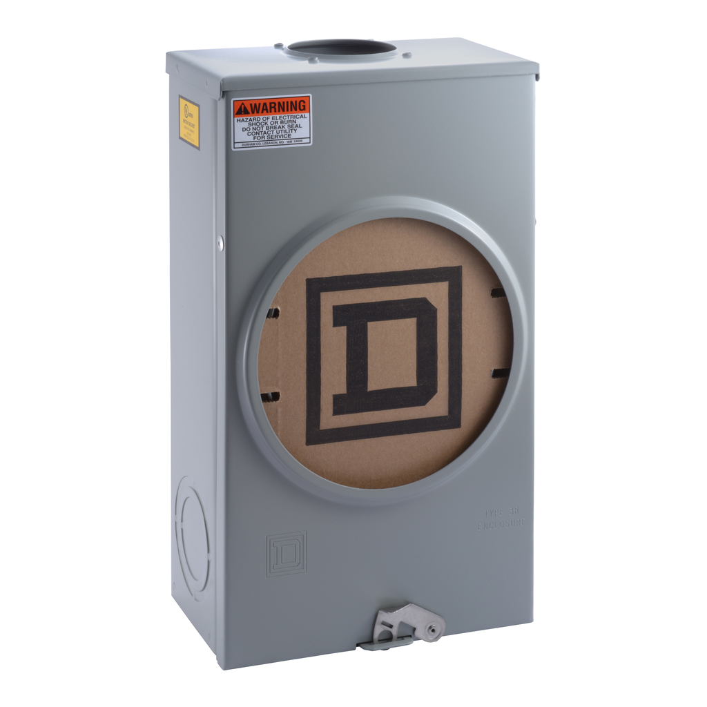 UTRS202B – Meter socket, ringless, 1 phase, 3 wire, 4 jaws, Series A, no bypass, no jaw release