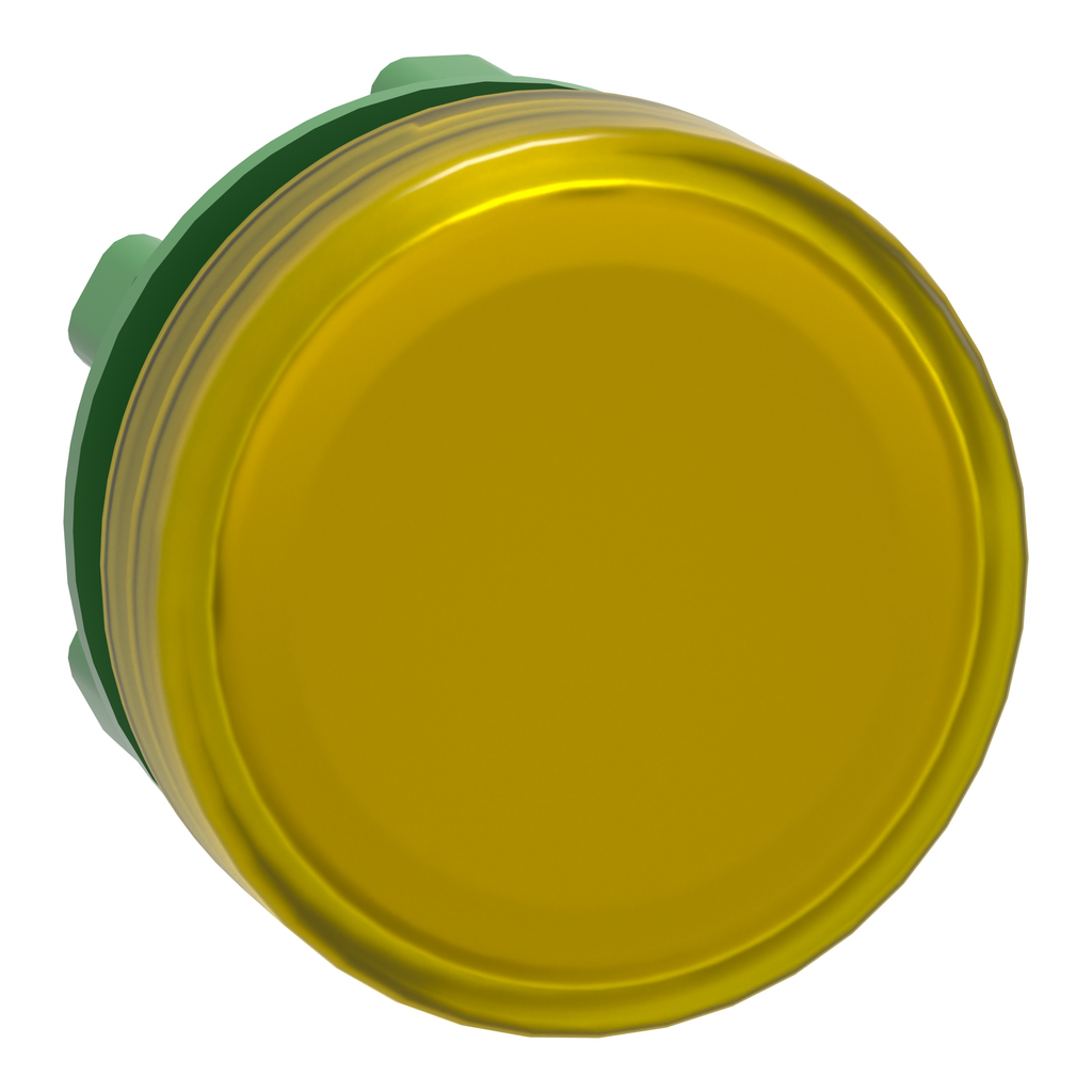 ZB5AV083 – Head for pilot light, Harmony XB5, plastic, yellow, 22mm, universal LED, plain lens