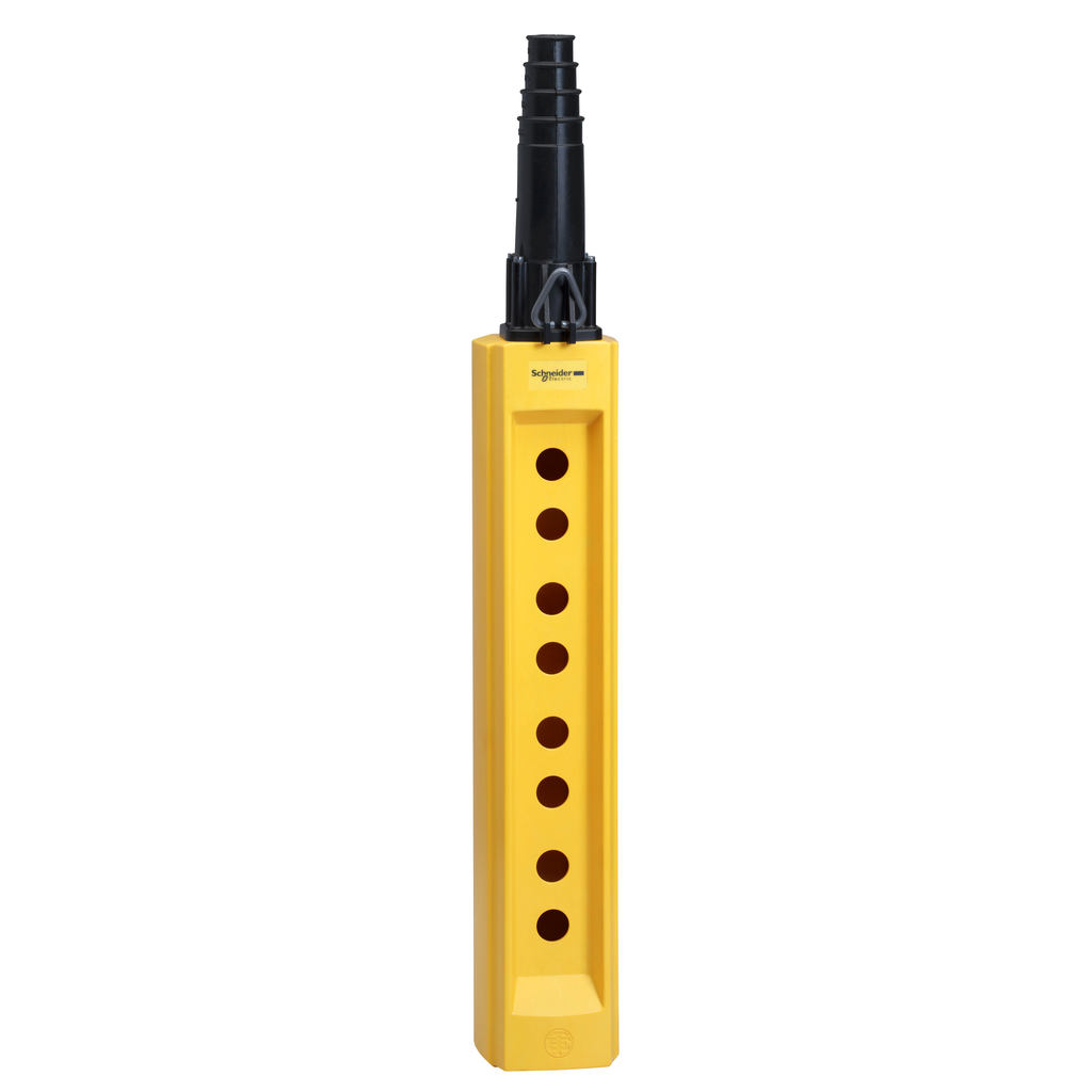 XACB085 – Pendant control station, Harmony XAC, empty, plastic, yellow, 8 cut-outs, cable 22…35mm