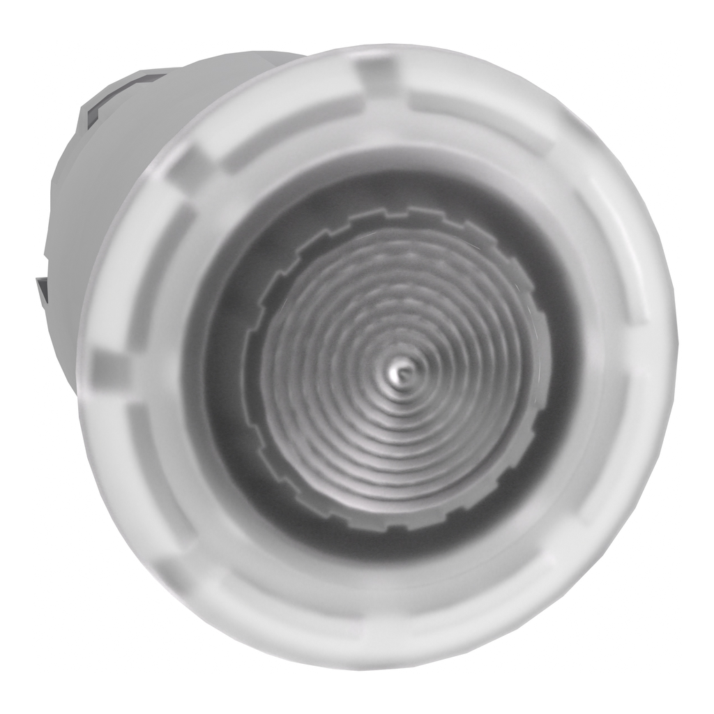 ZB4BW613 – Head for illuminated push button, Harmony XB4, white, mushroom 40mm, 22mm, latching, push pull to release, universal LED, unmarked