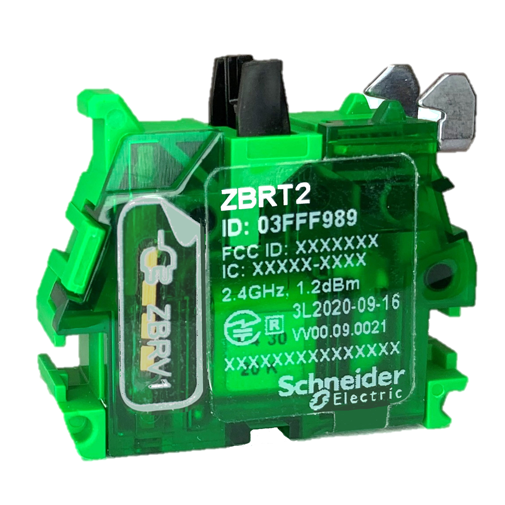 ZBRT2 – Transmitter for wireless and batteryless push button, Harmony XB5R, plastic, black, double action