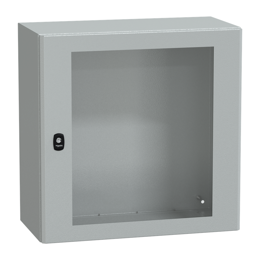 NSYS3D6630T – Wall mounted steel enclosure, PanelSeT S3D, transparent door, without mounting plate, 600x600x300mm, IP66, IK08