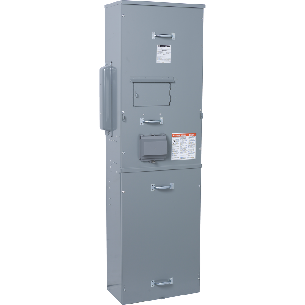 EZM1400FSU – Main fusible (Class T) switch unit, EZ Meter-Pak, 400A, 120/240VAC, 1ph/3W, 400A bus, UG, Type 3R, EUSERC