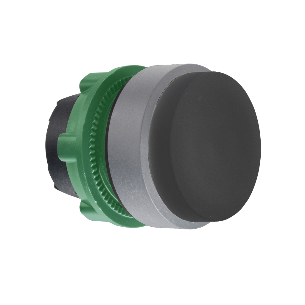 Mayer-DDS-Harmony XB5, Push button head, plastic, projecting, black, 22mm, push-push, unmarked, grey bezel-1