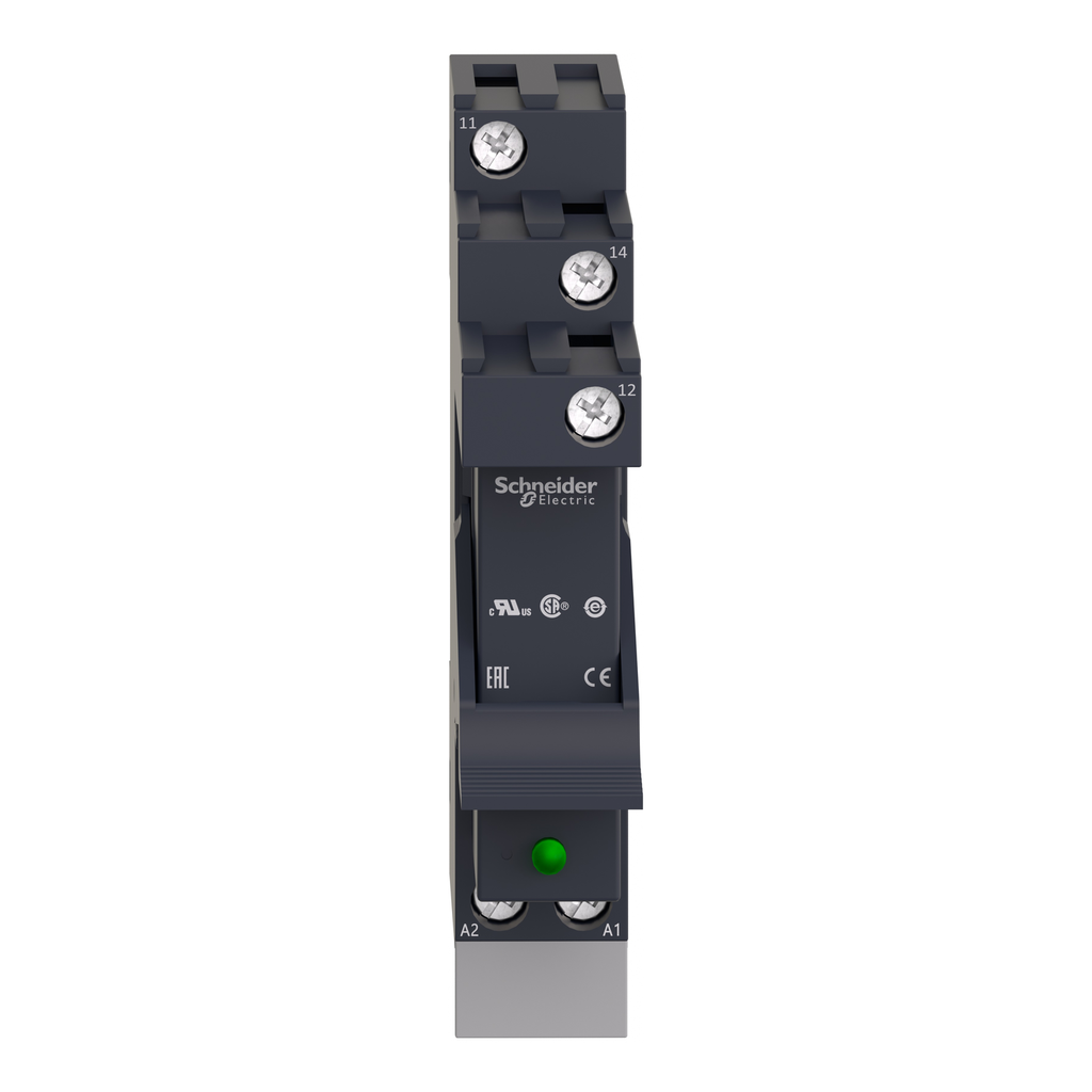 Mayer-DDS-interface plug in relay, Harmony Electromechanical Relays, pre assembled, 12A, 1CO, with LED, 230V AC-2