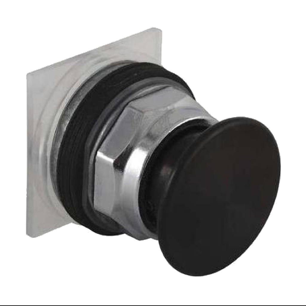 Mayer-DDS-Push-button head, Harmony 9001K, metal, metal mushroom 40mm, black, 30mm, spring return-1