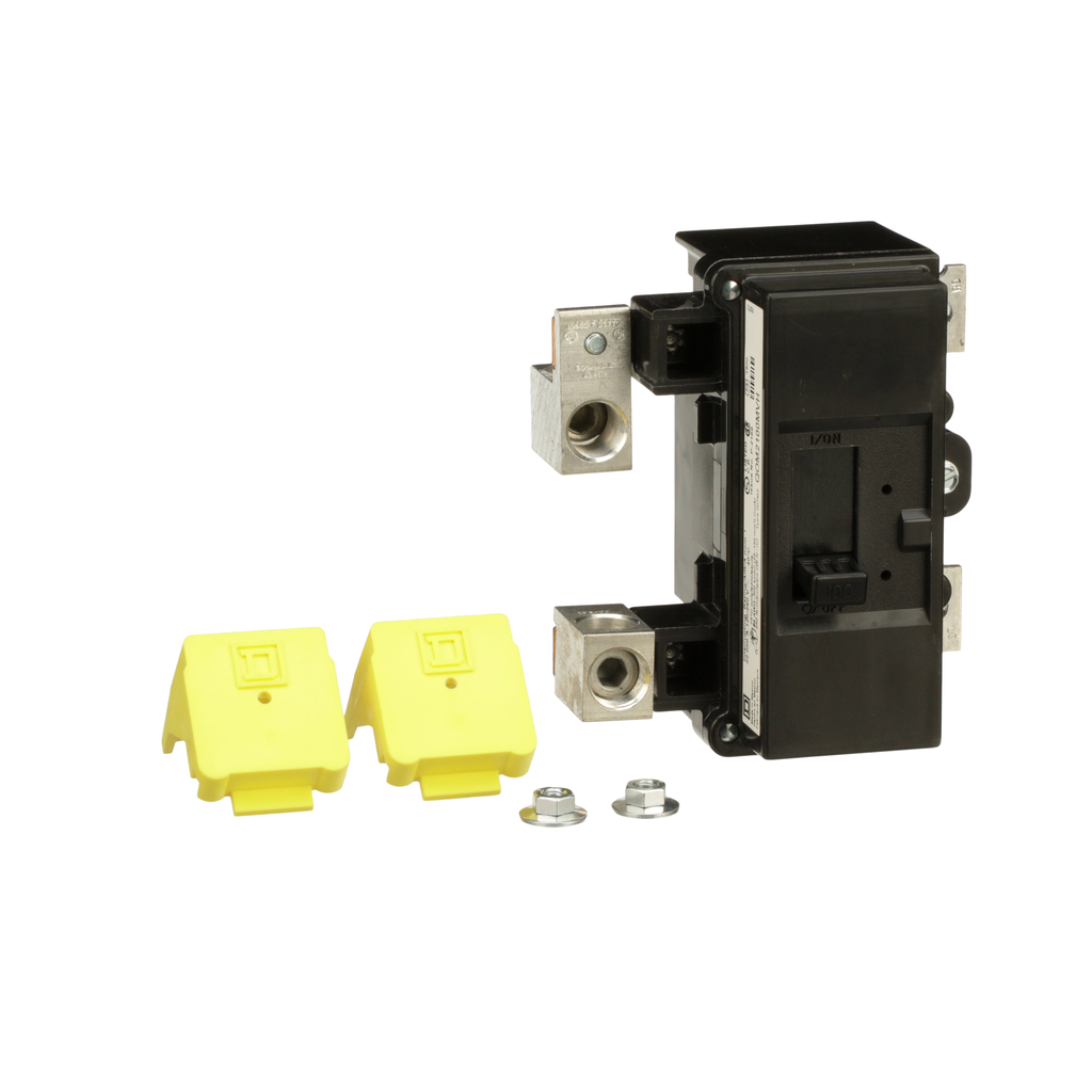 QOM2100MVH – Main breaker, QO, 100A, 2 pole, 120/240VAC, 22kA, bolt on, for metering devices
