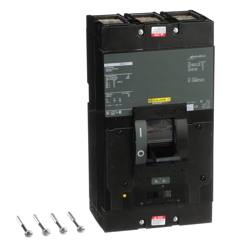 LAL36150 – Circuit breaker, LA, 150A, 3 pole, 600VAC, 22kA, 250VDC, 10kA, lugs, thermal magnetic