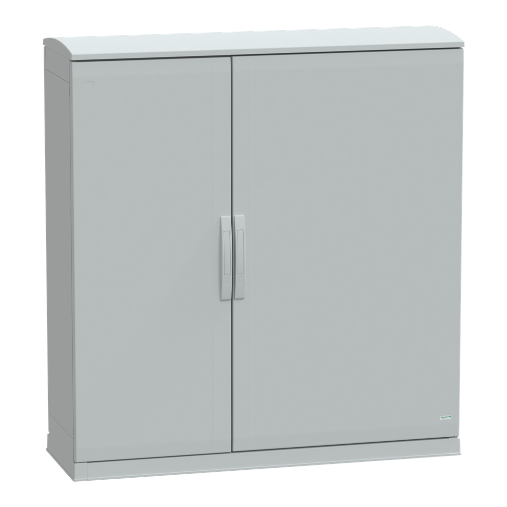 NSYPLAZT12124G – Floor standing polyester enclosure, Thalassa PLA, open bottom, ventilated canopy, 1250x1250x420mm, IP44, IK10