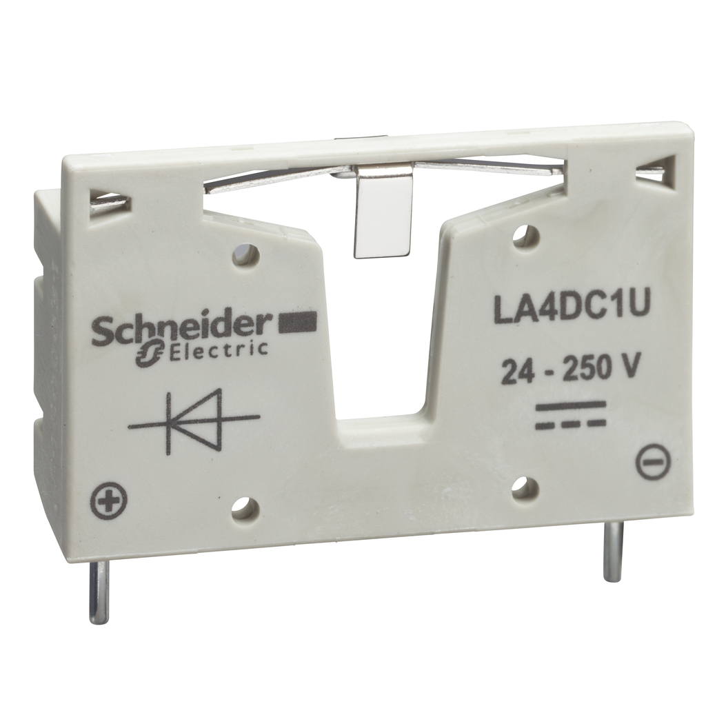 LA4DC1U – Suppressor module, TeSys Deca, diodes, 12 to 250VDC
