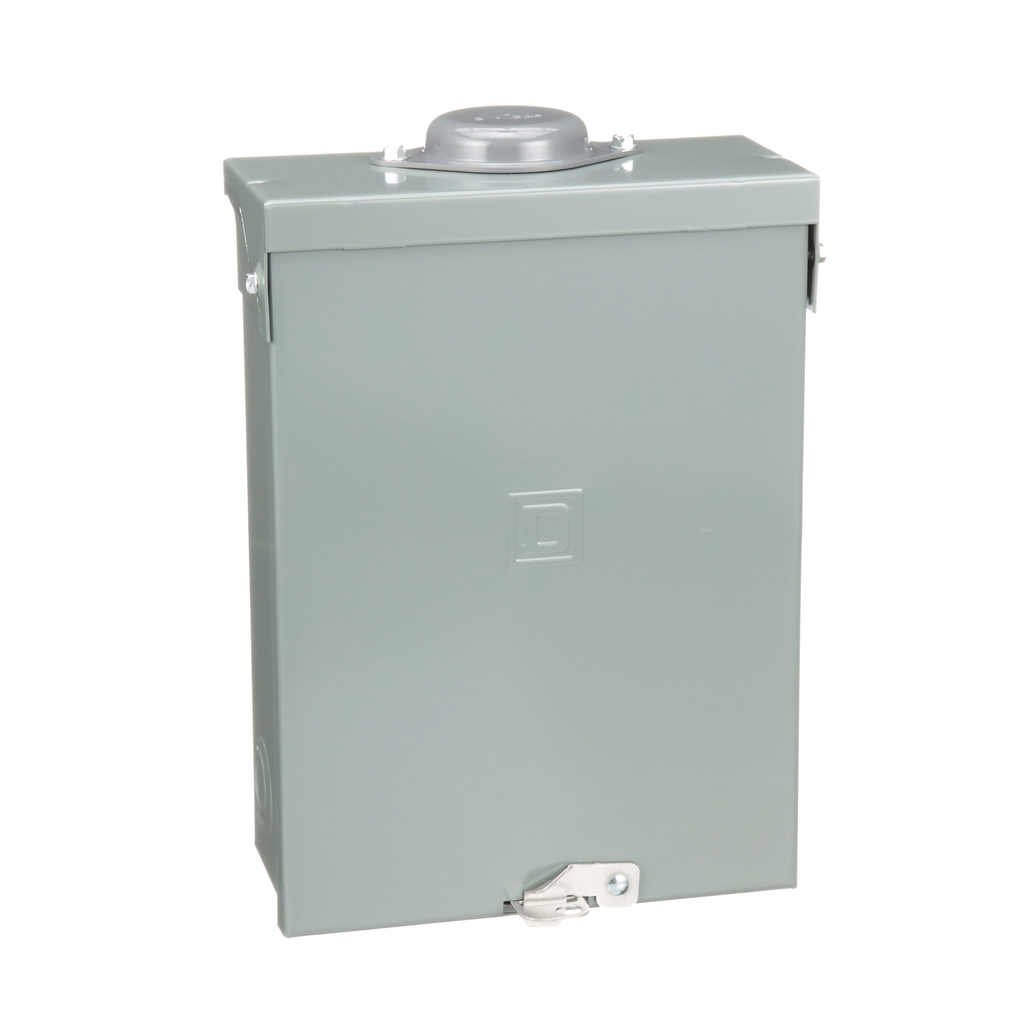 QO816L100RBCP – Load center, QO, 1 phase, 8 spaces, 16 circuits, 100A fixed main lugs, NEMA3R, consumer pack