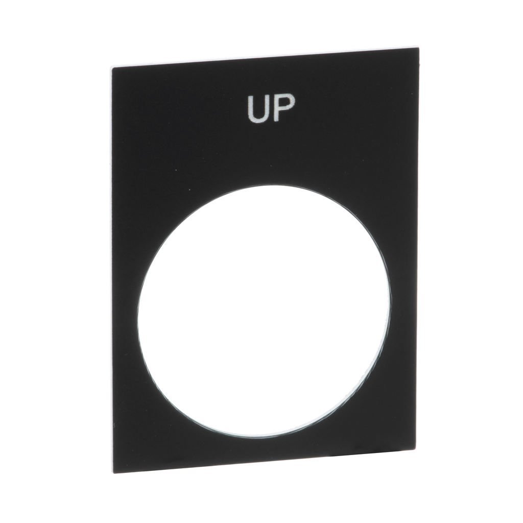 ZB2BY2307 – Harmony, XAC Pendant Station, legend plate, 30 mm by 40 mm, black, marked UP