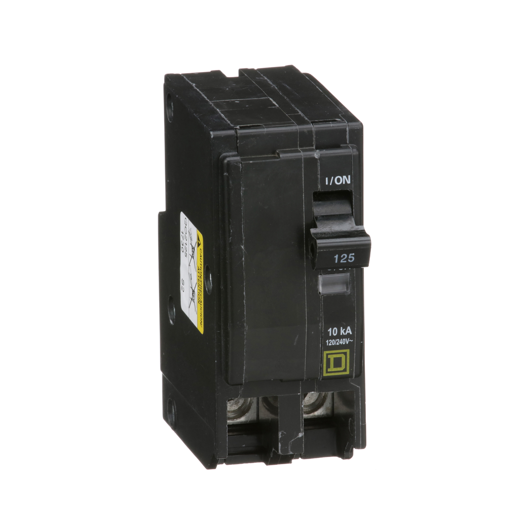 QO2125 – Mini circuit breaker, QO, 125A, 2 pole, 120/240VAC, 10kA, plug in