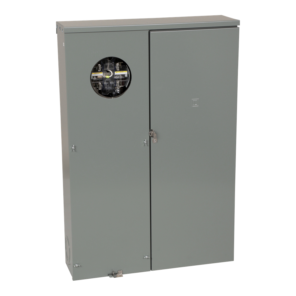 QU12L400SL – Meter mains, QO, CSED, ringless socket, 400A, surface mount, maximum 12 spaces, Class 320 with lever bypass
