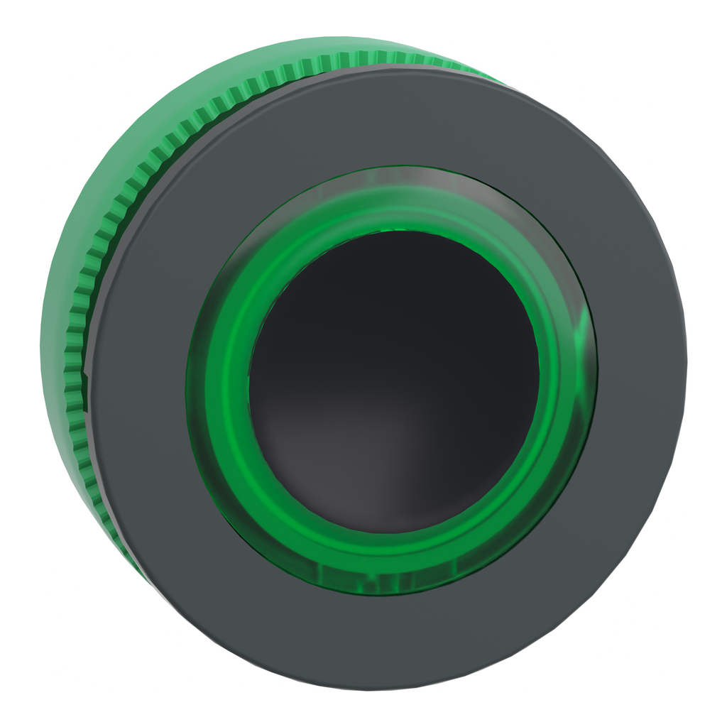 ZB5FW933 – Head for illuminated push button, Harmony XB5, plastic, green flush mounted, 30mm, universal LED, illuminated ring