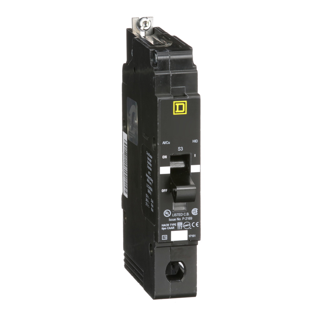 EDB14035 – Mini circuit breaker, E-Frame, 35A, 1 pole, 277VAC, 25kA max, bolt on