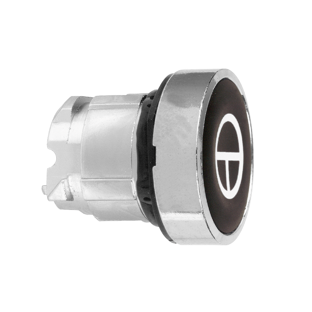 ZB4BA245 – Head for illuminated push button, Harmony XB4, metal, black flush, 22mm, spring return, white marked T