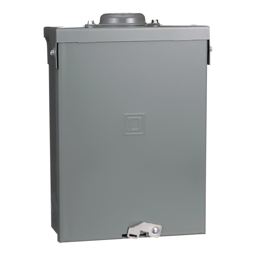 QO816L100RBCU – Load center, QO, 1 phase, 8 spaces, 16 circuits, 100A fixed main lugs, NEMA3R, Cu bus