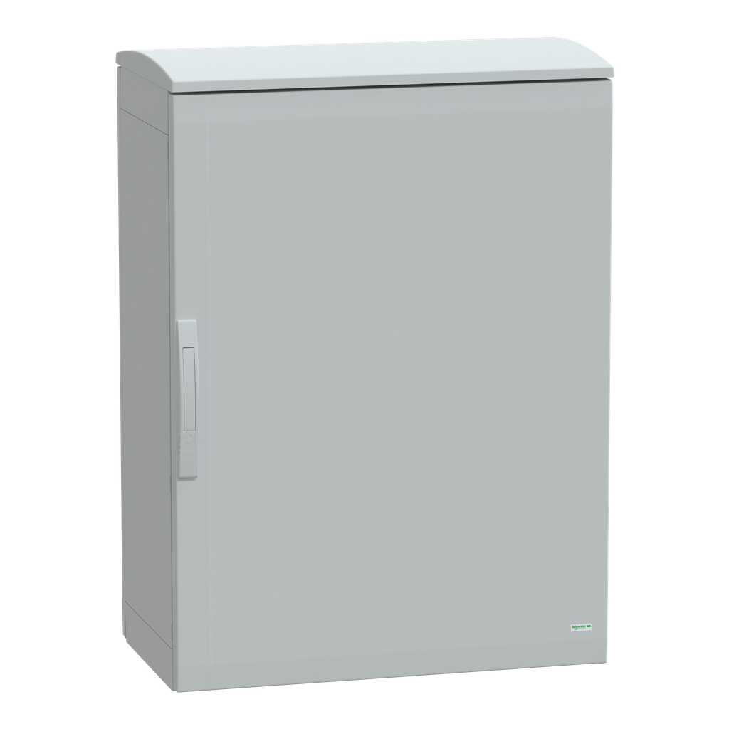 NSYPLAT1074G – Floor standing polyester enclosure, Thalassa PLA, plain door, ventilated canopy, 1000x750x420mm, IP44, IK10