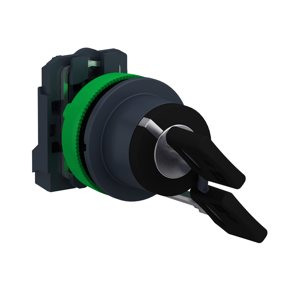 XB5FG41 – Selector switch, Harmony XB5, flush mounted sw. key 455 2 pos stay put key release L/R 1 NO screw