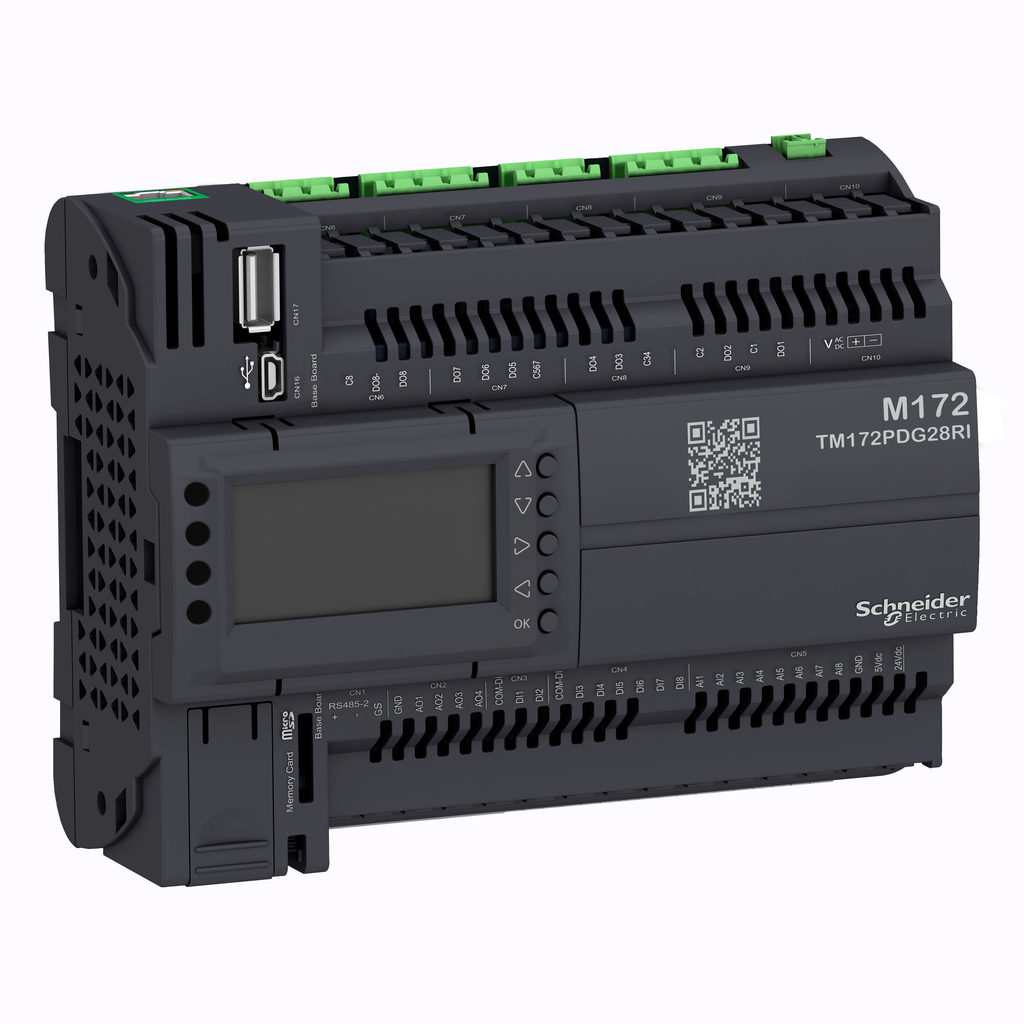 TM172PDG28RI – Controller, Modicon M171/M172/M173, performance, display, 28 IO, Ethernet, isolated