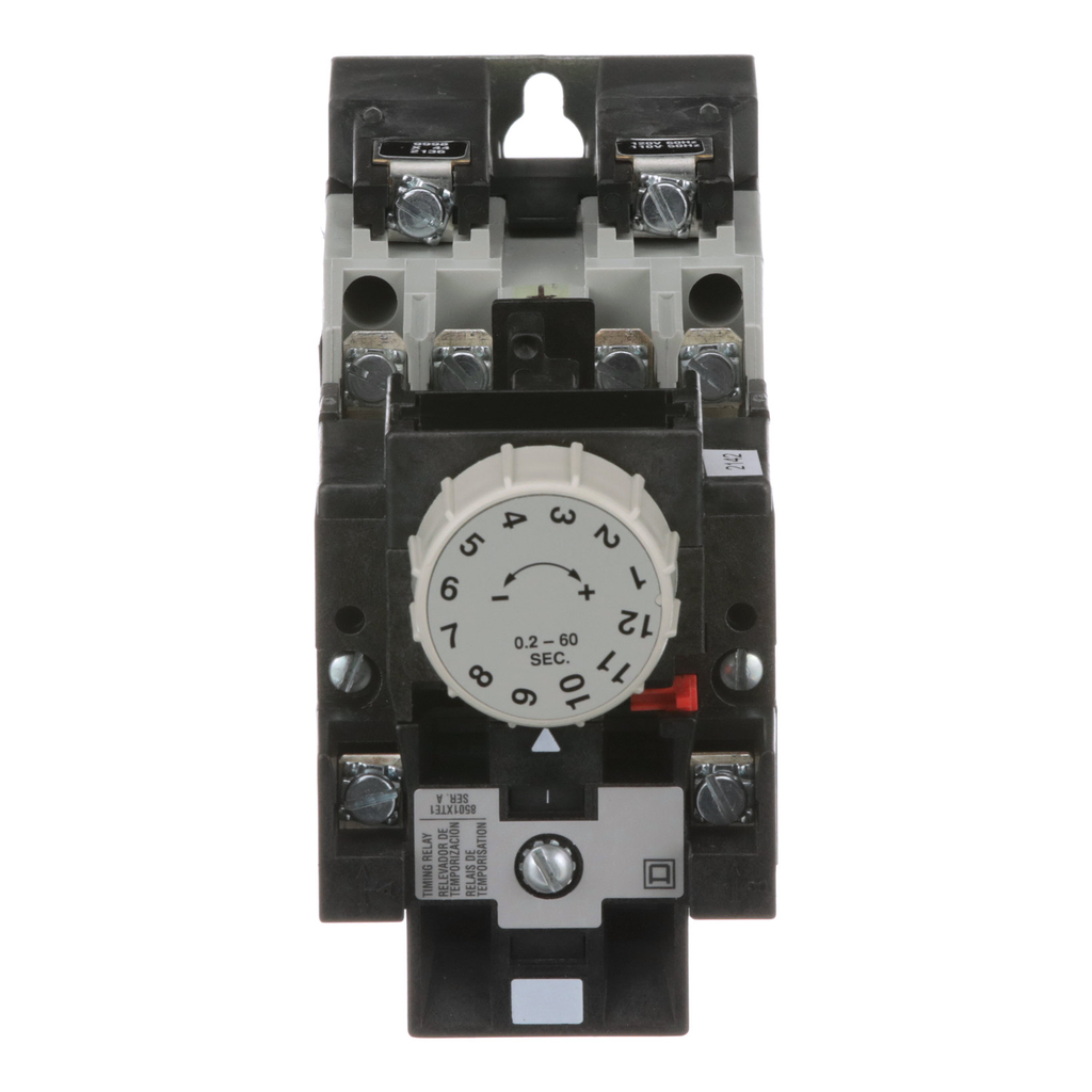 Mayer-DDS-NEMA Control Relay, Type X, timing, 1 minute on delay, 10A resistive at 600 VAC, 4 normally open, 120 VAC 60 Hz coil-2